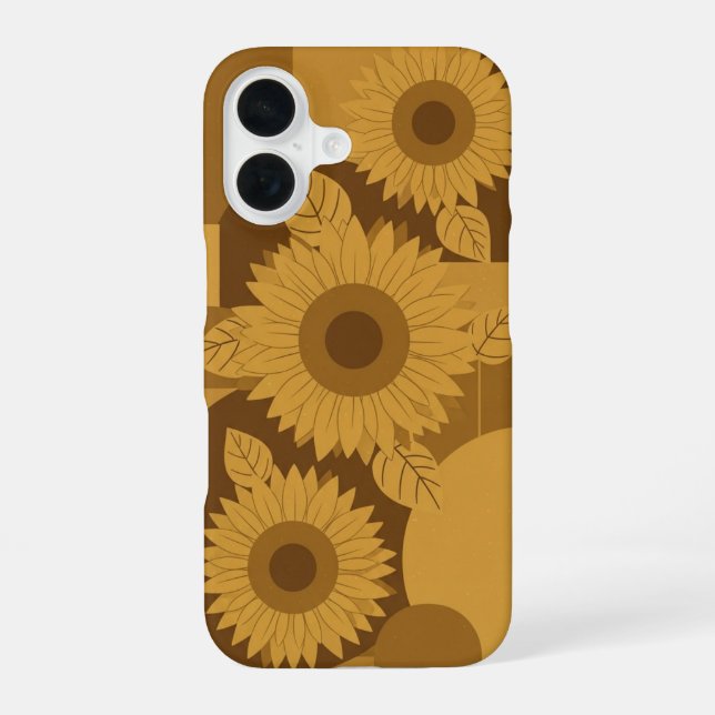 Vintage-Sonnenblumen-Trio iPhone 16 Hülle (Rückseite)