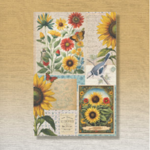 Vintage Sonnenblumengewächse Seidenpapier