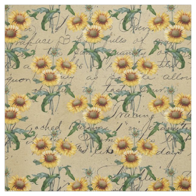 Vintage Sonnenblumenmotive Stoff (Muster)