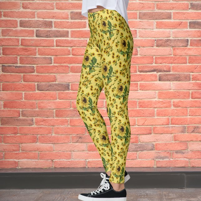 Vintage Sonnenblumenmuster Leggings (Von Creator hochgeladen)