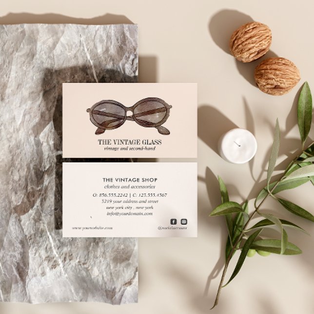 Vintage Sonnenbrille Gebrauchtshaus Visitenkarte (Von Creator hochgeladen)
