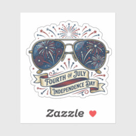 Vintage-Sonnenbrille Patriotische Feuerwerke 4. Ju Aufkleber