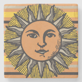 Vintage Sonnenfläche Steinuntersetzer