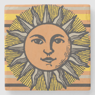 Vintage Sonnenfläche Steinuntersetzer