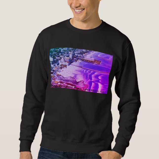 Vintage sonnengebleichte Küste von Long Beach, CA Sweatshirt (Vorderseite)