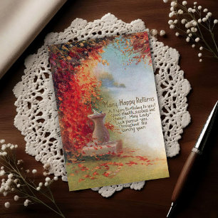 Vintage-Sonnenuhr 1917 Herbstgarten-Geburtstag  Postkarte