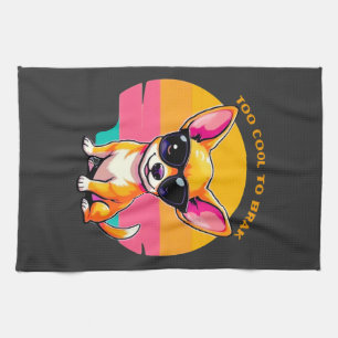 Vintage-Sonnenuntergang-Chihuahua Geschirrtuch
