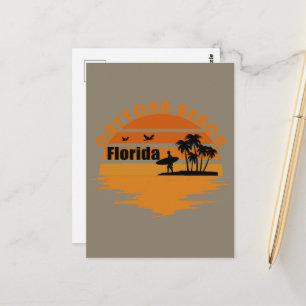 Vintage-Sonnenuntergang Daytona Beach Florida Postkarte