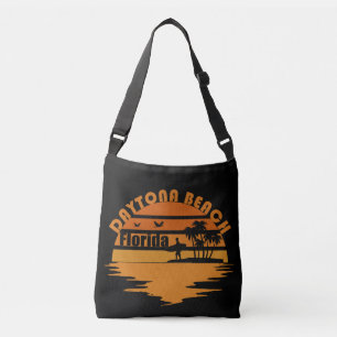 Vintage-Sonnenuntergang Daytona Beach Florida Tragetaschen Mit Langen Trägern