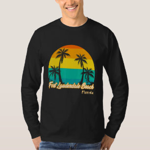 Vintage-Sonnenuntergang Fort Lauderdale Beach FL S T-Shirt