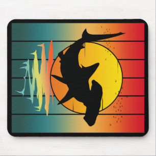 Vintage-Sonnenuntergang-Hammerhai Mousepad