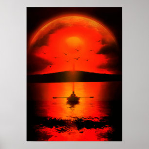 Vintage Sonnenuntergang Hoffnung auf Liebe ermutig Poster