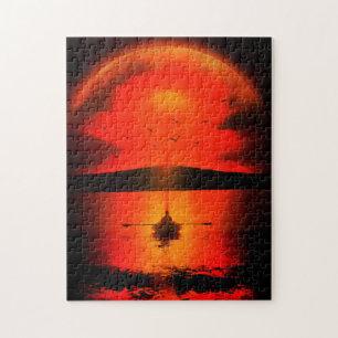 Vintage-Sonnenuntergang Hoffnung Glaube Liebe Ermu Puzzle