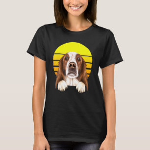 Vintage-Sonnenuntergang Irischer Roter und Weißer T-Shirt