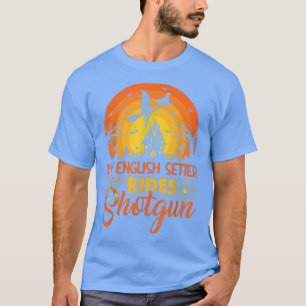 Vintage-Sonnenuntergang Mein English Setter Hund R T-Shirt