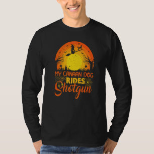 Vintage Sonnenuntergang Mein Kanaan Hund fährt Sch T-Shirt
