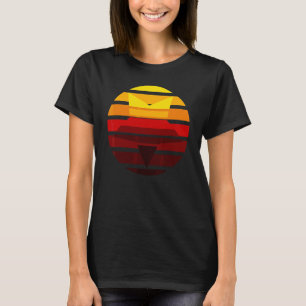 Vintage-Sonnenuntergang mit Vintage-Stern Retro-Ab T-Shirt