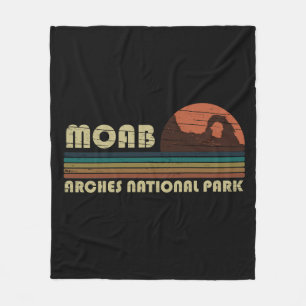 Vintage-Sonnenuntergang - Moab Utah - Arches-Natio Fleecedecke