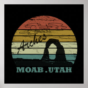Vintage-Sonnenuntergang - Moab Utah - Arches Natio Poster