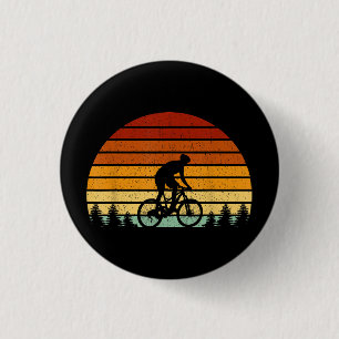 Vintage-Sonnenuntergang-Mountainbike-Geschenk für Button