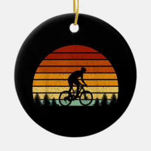 Vintage-Sonnenuntergang-Mountainbike-Geschenk für  Keramik Ornament