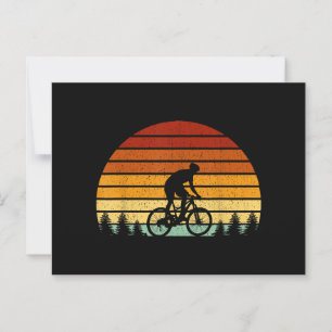 Vintage-Sonnenuntergang-Mountainbike-Geschenk für Postkarte
