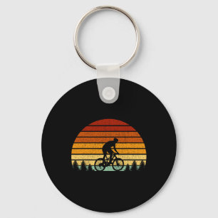 Vintage-Sonnenuntergang-Mountainbike-Geschenk für Schlüsselanhänger