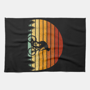 Vintage-Sonnenuntergang-Mountainbiking-Geschenk fü Geschirrtuch