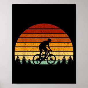 Vintage-Sonnenuntergang-Mountainbiking-Geschenk fü Poster