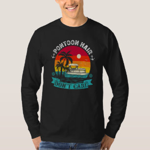 Vintage-Sonnenuntergang-Ponton-Haar-ist-mir-egal-P T-Shirt