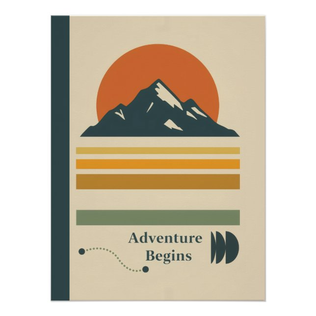 Vintage-Sonnenuntergang Poster (Vorderseite)