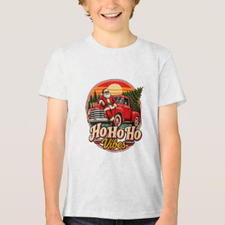Vintage-Sonnenuntergang-Santa-Claus-roter-LKW-Ho-H Tri-Blend Shirt