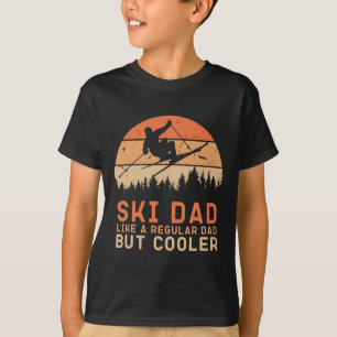 Vintage-Sonnenuntergang-Skifahren-Vater wie ein no T-Shirt