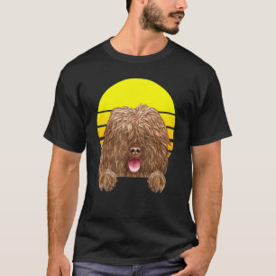 Vintage-Sonnenuntergang Spanischer Wasserhund Hund T-Shirt