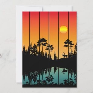 Vintage-Sonnenuntergang-Wald-Sonnenaufgang-Landsch Einladung