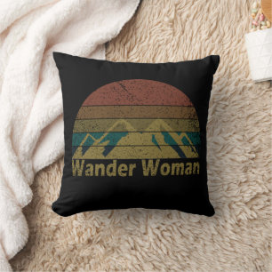Vintage-Sonnenuntergang Wander Frau Kissen