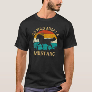 Vintage-Sonnenuntergang-Wild-Mustang-Pferd-Wild-Ad T-Shirt