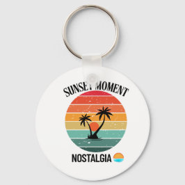Vintage Sonnenuntergänge mit Palm Island Charm Schlüsselanhänger