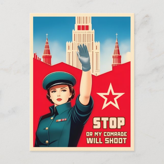 Vintage sonnige UdSSR Sowjetunion Spaß Kalter Krie Postkarte (Vorderseite)