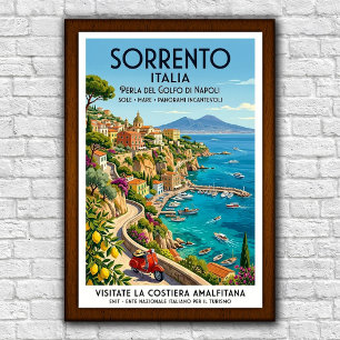 Vintage Sorrentiner Reiseplakat aus den 1960er Jah Poster