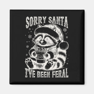 Vintage Sorry Santa, ich war ein wilder Waschbär C Magnet