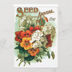 Vintage Sortierte Blumen-Samenpackung Einladung