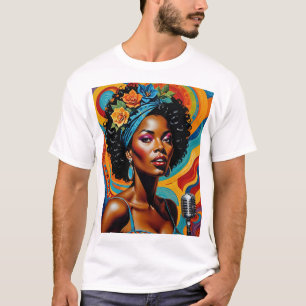 Vintage-Soul-Sänger Buntes Retro-Musik-Art-Shirt T-Shirt