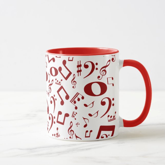 Vintage Sound-Musternotizen Tasse (Rechts)