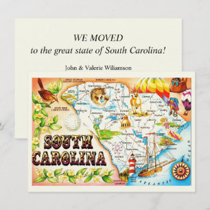 Vintage South Carolina Map Moving Ankündigung