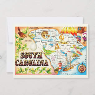 Vintage South Carolina Map Moving Ankündigung