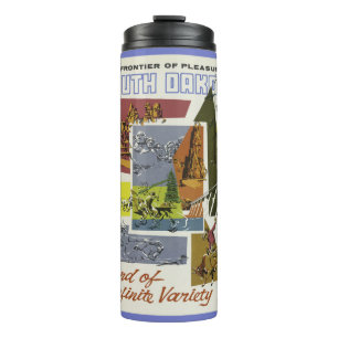 Vintage South Dakota USA personalisierter Namensbe Thermosbecher