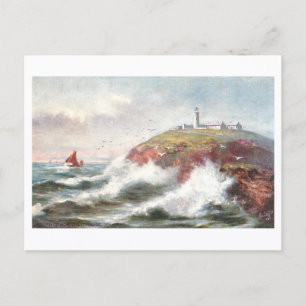 Vintage South Stack Leuchtturm in Holyhead, Wales Postkarte