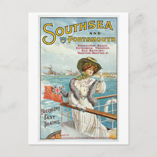 Vintage Southsea, Portsmouth Reise-Werbung Postkarte