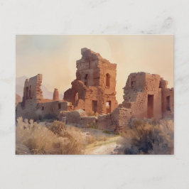 Vintage Southwestern Ruins Illustration Postkarte